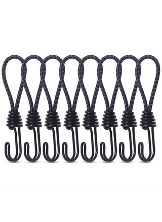 8mm Bungee Cord Hooks, 8 Pack Heavy Duty Spiral Wire Hooks with Separable Reflective Elastic Rope for Camping, Trucks, and Boats, Black - pzsku/ZC06E478D8B3F7210680FZ/45/_/1722183481/23333efb-1175-4975-868c-e5468f66495e