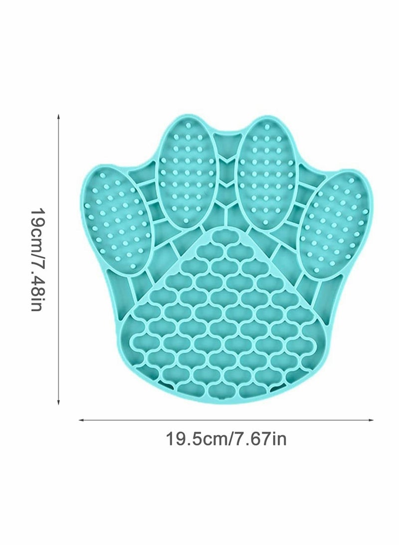 Slow Silicone Dog Lick Mat with Paw Print - Healthy Feeding Solution to Prevent Obesity (Blue) - Image 2