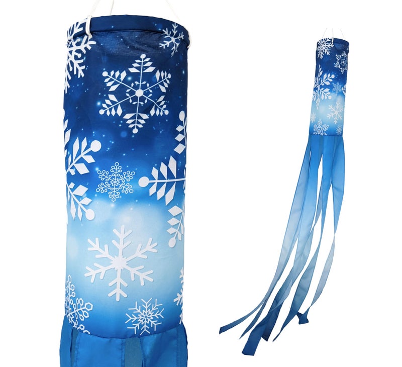 Madrona Brands Winter Snowflake Windsock Durable Outdoor Hanging Holiday Decoration Yard Patio Garden and More 60 Inch - Image 2
