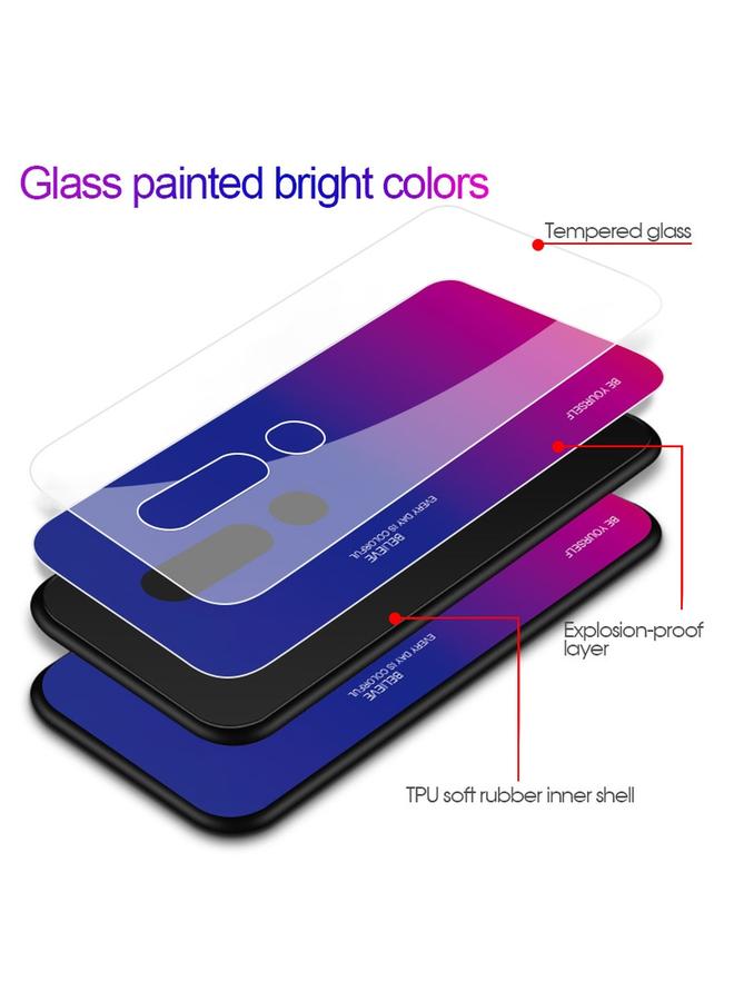 اس-توب جراب لهاتف OPPO F11 Pro، جراب زجاجي متدرج الألوان - Image 3