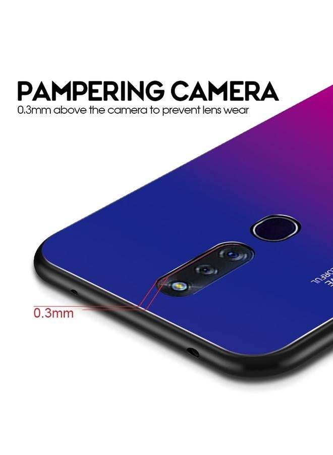 اس-توب جراب لهاتف OPPO F11 Pro، جراب زجاجي متدرج الألوان - Image 5