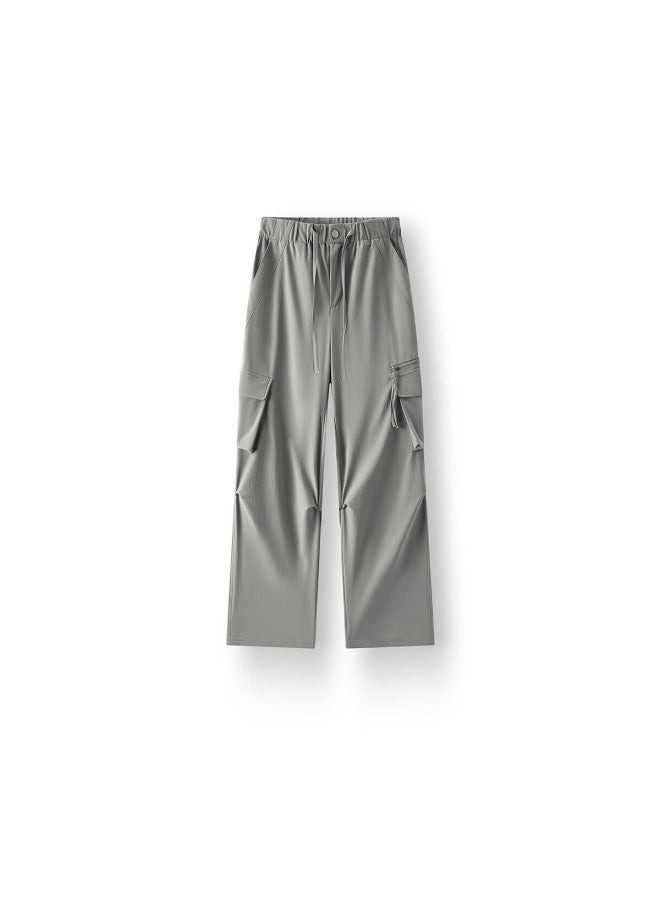 Semir Women's Casual Pants Spring Solid Color Elastic Waist Drawstring Cargo Pants Loose High Street Wide Leg Pants 101125127016b - Image 4
