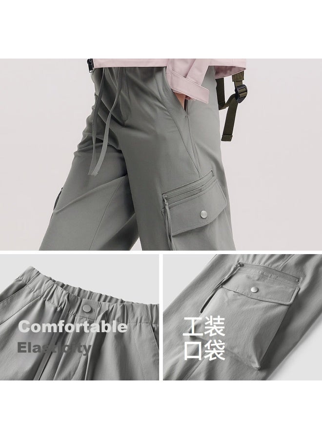 Semir Women's Casual Pants Spring Solid Color Elastic Waist Drawstring Cargo Pants Loose High Street Wide Leg Pants 101125127016b - Image 2