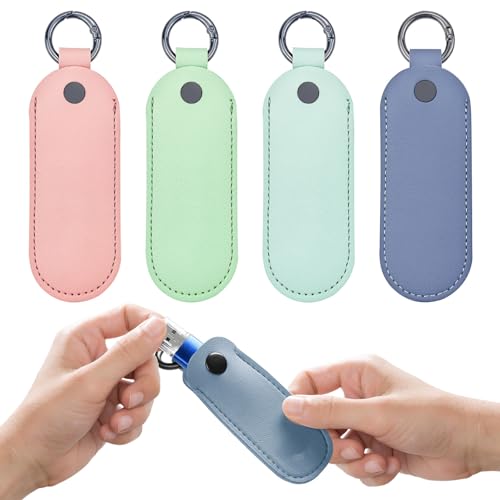 Arvintas 4PCS Flash Drive Case, Leather Storage Case, Flash Drive Storage Bag Pen Drive Protective Cover Memory Stick Case (Style 2) - Image 1