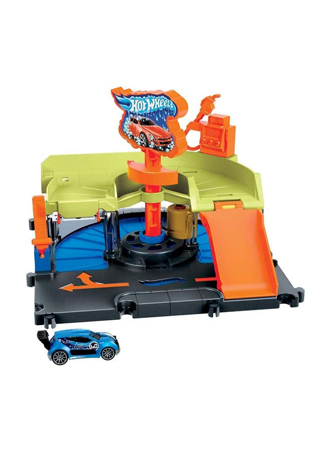 Hot Wheels City Downtown Express Car Wash Playset With 1   Car, Connects To Other Playsets & Tracks, Gift For Kids Ages 4 To 8 Years Old - Image 1