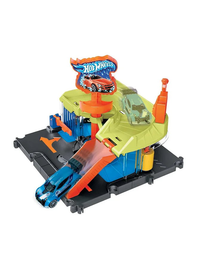 Hot Wheels City Downtown Express Car Wash Playset With 1   Car, Connects To Other Playsets & Tracks, Gift For Kids Ages 4 To 8 Years Old