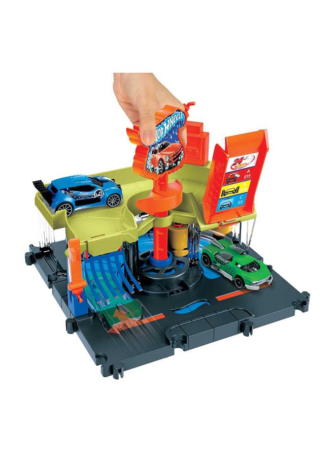 Hot Wheels City Downtown Express Car Wash Playset With 1   Car, Connects To Other Playsets & Tracks, Gift For Kids Ages 4 To 8 Years Old  - Image 3