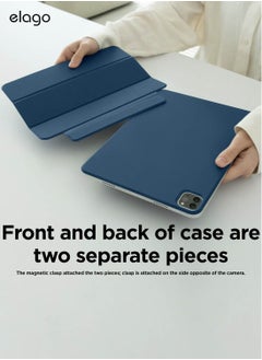 Elago Magnetic Folio for iPad Pro 11 inch 4th Generation (2022) 3rd Gen (2021) 2nd Gen (2020) case cover - Blue with Auto Sleep and Wake function  - Image 3