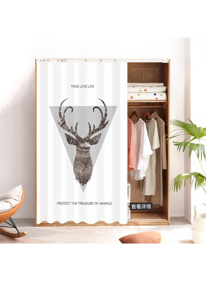 Bluejw Self-adhesive Slide-rail Shelter Curtain Kitchen Cabinet Bookshelf Dust-proof Door Curtain Wardrobe Curtain-type Pull Curtain Bookshelf Shelf Shelter Ugly Curtain - Image 2