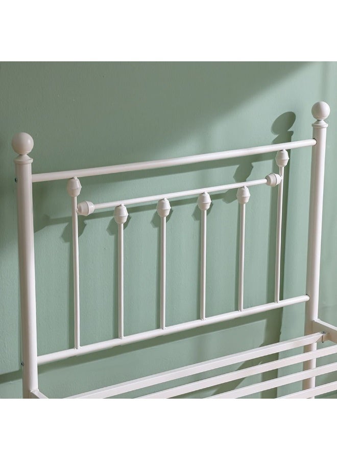 DANUBE HOME Bella Arrow 90x200 Metal Single Bed | Modern Design Kids Metal Single -White - Image 4