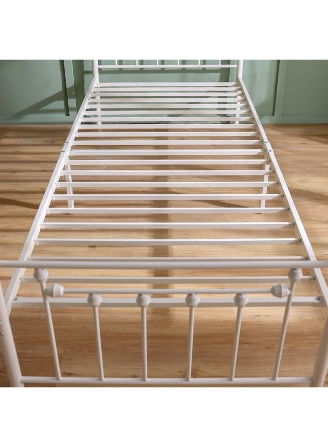 DANUBE HOME Bella Arrow 90x200 Metal Single Bed | Modern Design Kids Metal Single -White - Image 5