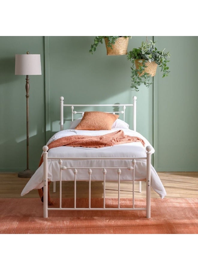 DANUBE HOME Bella Arrow 90x200 Metal Single Bed | Modern Design Kids Metal Single -White - Image 2