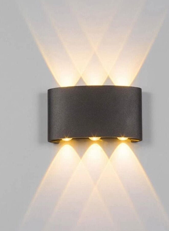بيوينتي مصباح حائط LED عصري مقاوم للماء من الألومنيوم مصابيح داخلية وخارجية 6 وات 6 بالونات 3000 كلفن أبيض دافئ لأعلى ولأسفل تيار متردد 220-240 فولت 50/60 هرتز  - Image 1