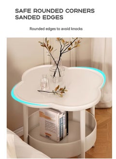 2 Tier Petal Shaped Storage Coffee Table, Small Space Sofa Side Table with Storage Basket, Snack Table, Bedroom Bedside Storage Round Table, End Table, for Living Room Bedroom Office Balcony - pzsku/ZC06E939A861881995659Z/45/1741312963/b1667686-0bba-4da0-ad0c-d3e48bf9a366