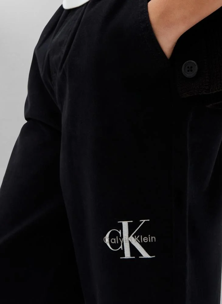 Calvin Klein Jeans Pvh Black Monologo Embroidery Woven Joggers for Men | Best Price UAE
