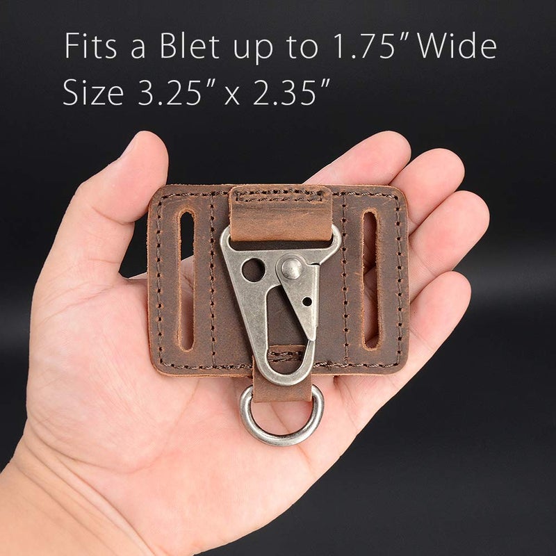 diodrio EDC Leather Key Ring Holder, Heavy Duty Belt Clip Key Fob, Chestnut - Image 3