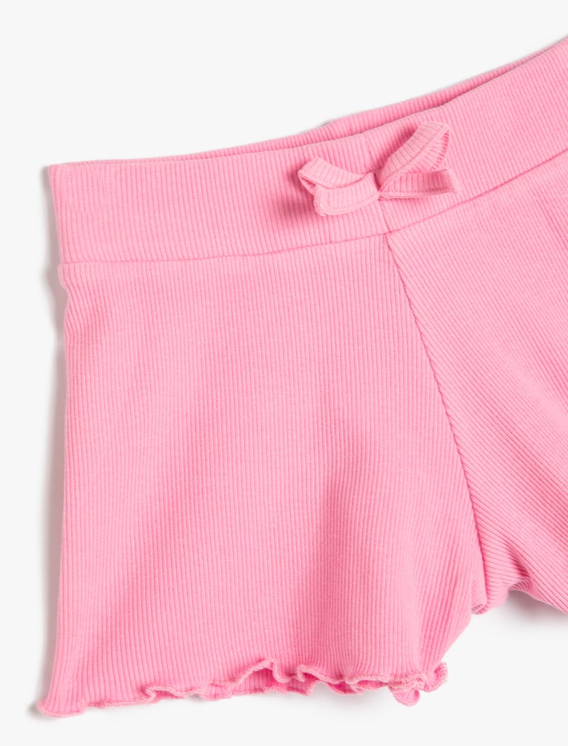 KOTON Ruffled Cotton Shorts - Image 3