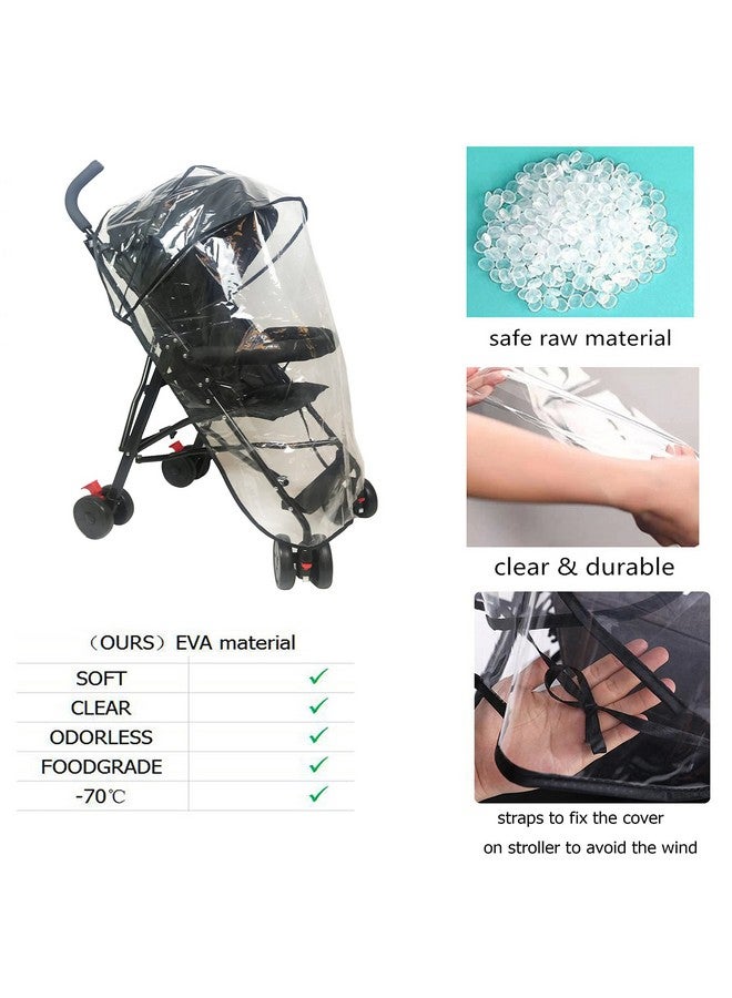 LLUFO Stroller Rain Cover Baby Stroller Cover for Toddler Umbrella Stroller,Lightweight Travel Stroller,Windproof Waterproof Weather Shield,Compact Stroller Accessories EVA Material Odourless - Image 4