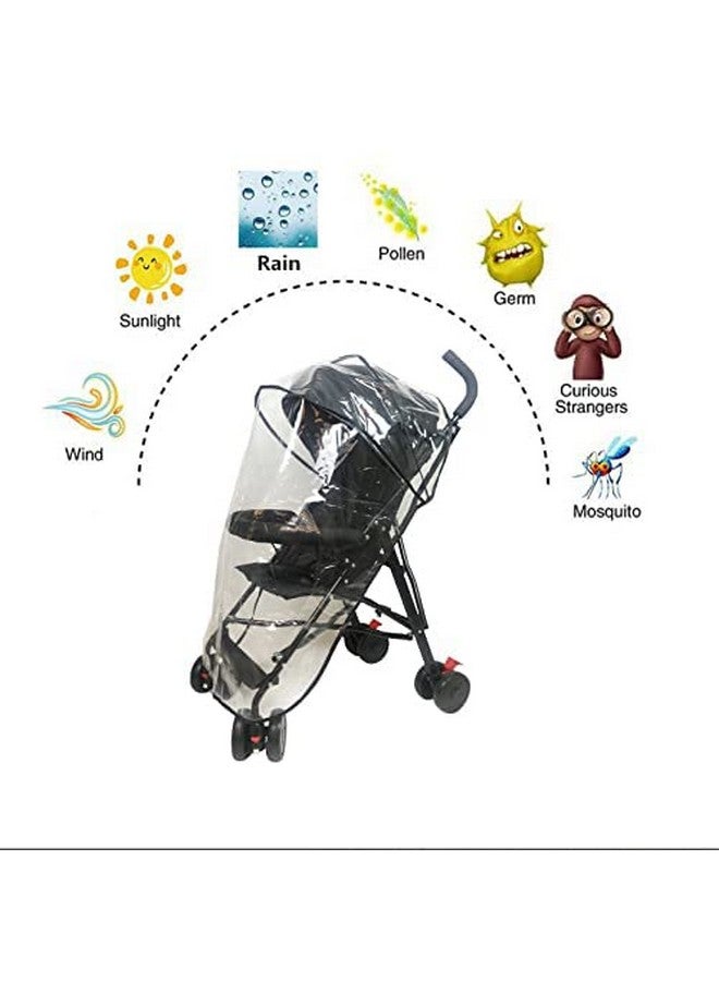 LLUFO Stroller Rain Cover Baby Stroller Cover for Toddler Umbrella Stroller,Lightweight Travel Stroller,Windproof Waterproof Weather Shield,Compact Stroller Accessories EVA Material Odourless - Image 5