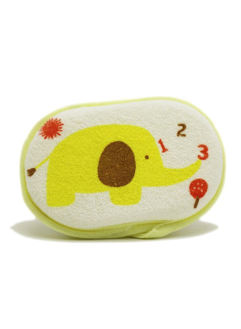 Baby Bath Sponge Soft Foam Scrub Natural Sponge for Bath, Shower Scrub Body Sponge for Kids/Babies/Men/Women (Yellow Elephant) - Image 1