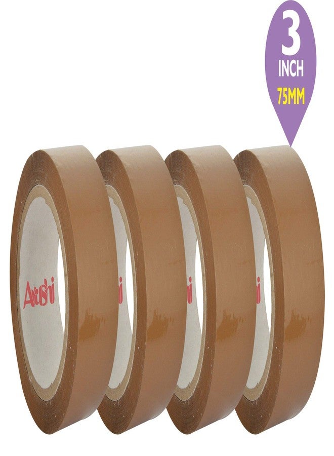 Arushi 3 Inch Brown Packing Tape (65 Meter) Wide BOPP Tape for Secure Box Packaging & E-Commerce Shipping, High-Strength Self-Adhesive Brown Cello Tape (Pack of 4) - Image 2