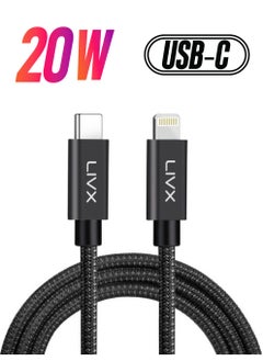 Livx Horizontal 20W Type C To Lightning 2 Meter Apple iPhone iPad Fast Charging and Data Cable Space Gray Ipblt  - Image 1