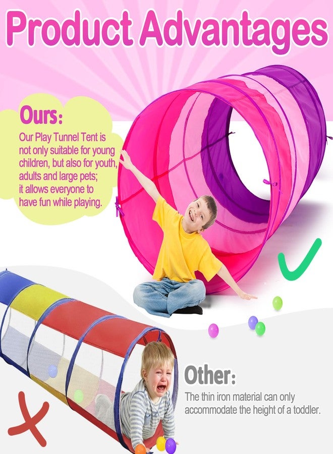 PullCrease 1 Pcs Giant 27.6 Inch Kids Play Tunnel and up Opening Colorful Pop up Crawl Tunnel Toy with Breathable Mesh Game Tent Toy Girl Boy Gift or Dog Cat Pet Tunnels - Image 4
