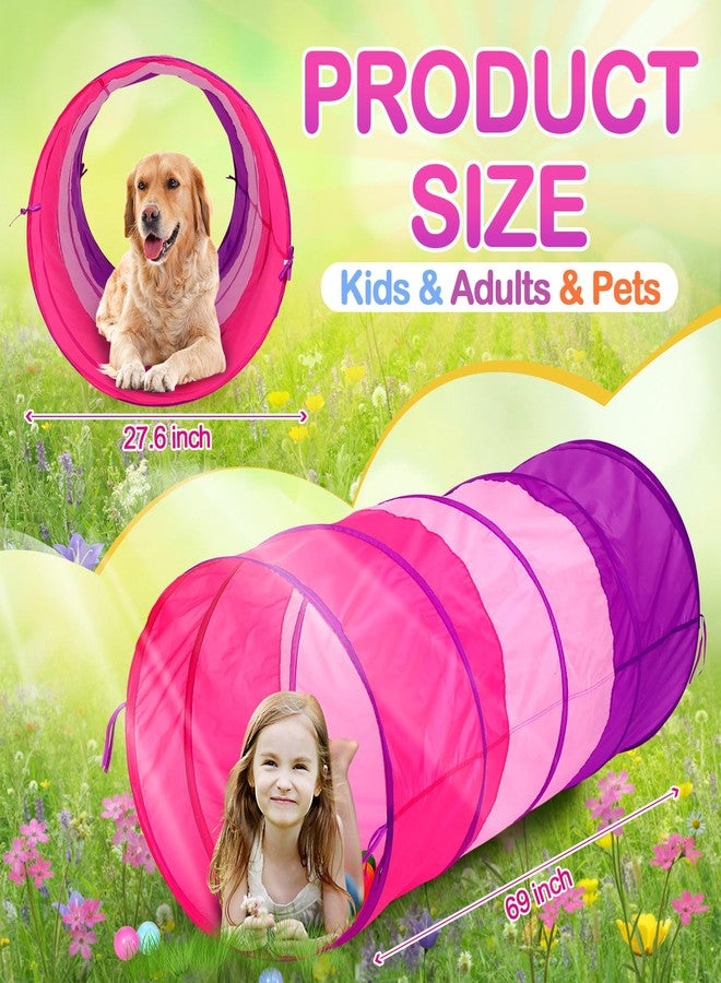 PullCrease 1 Pcs Giant 27.6 Inch Kids Play Tunnel and up Opening Colorful Pop up Crawl Tunnel Toy with Breathable Mesh Game Tent Toy Girl Boy Gift or Dog Cat Pet Tunnels - Image 2