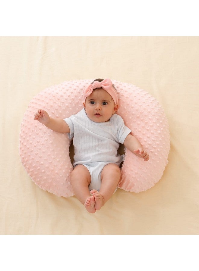 QUENESS Nursing Pillow Cover Breastfeeding Pillow Cases Plush Dot Slipcover (LightPink) - Image 2