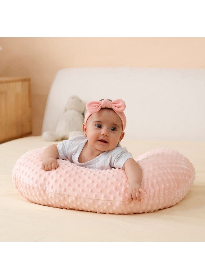 QUENESS Nursing Pillow Cover Breastfeeding Pillow Cases Plush Dot Slipcover (LightPink) - Image 3