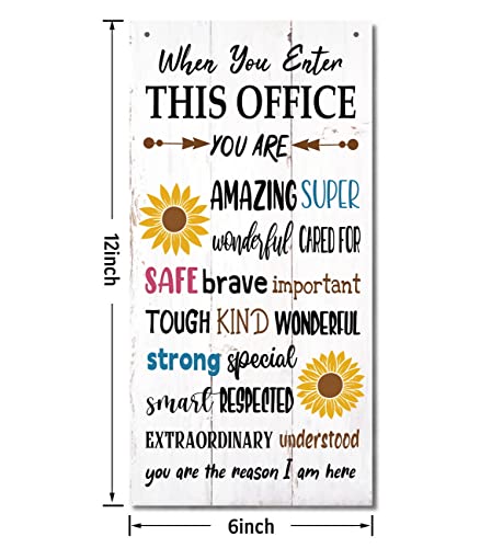 Gkwa Sunflower Wooden Motivational Office Decor - Hanging Wall Sign for Counselor & Psychologist Office - Image 2