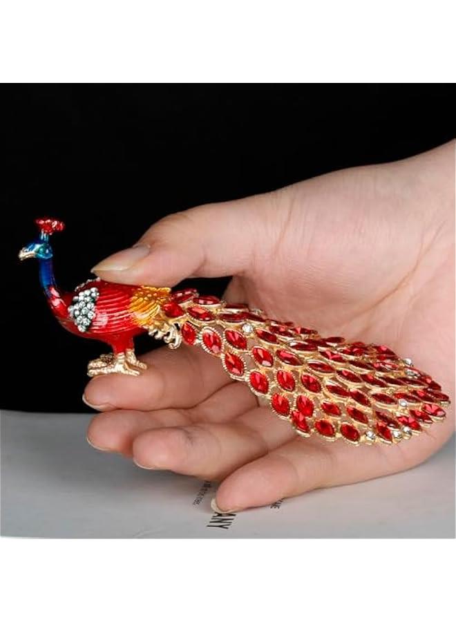 Hand-Painted Enameled Pea Collectible Figurine Jewelry Box - Trinket Box, Ring and Earrings Holder with Crystal Rhinestones for Women and Girls - Mothers Day Gifts  - Image 2