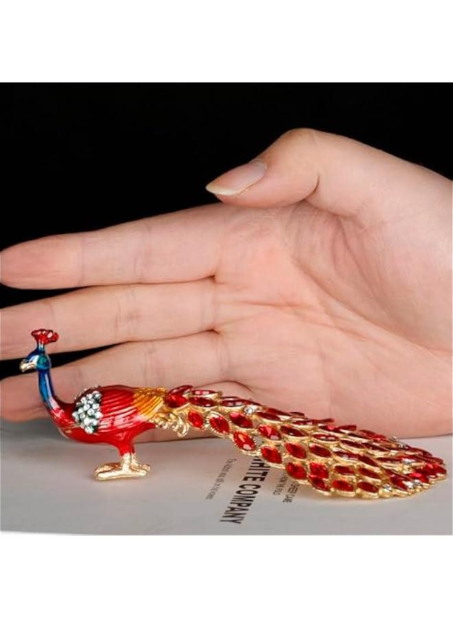 Hand-Painted Enameled Pea Collectible Figurine Jewelry Box - Trinket Box, Ring and Earrings Holder with Crystal Rhinestones for Women and Girls - Mothers Day Gifts  - Image 3