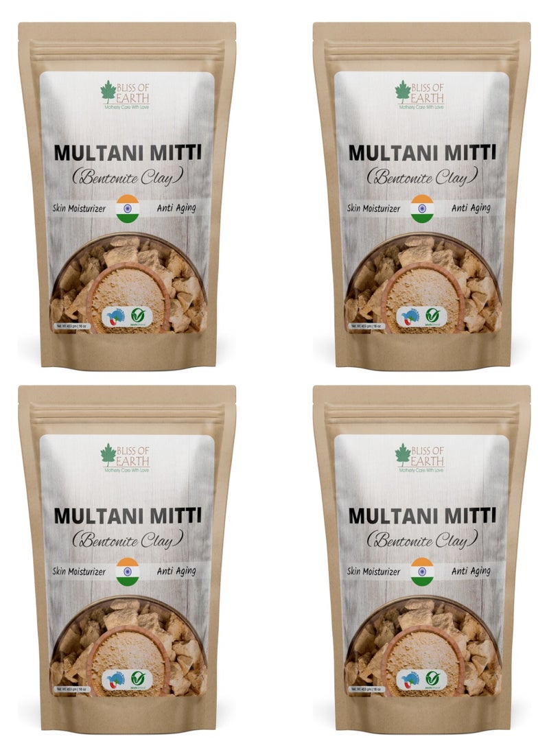 BLISS OF EARTH Bliss of EARTH 100% Pure Multani Mitti Powder  Fuller's Earth Powder Great For Hair Face Skin 453gm Pack of 4  - Image 1