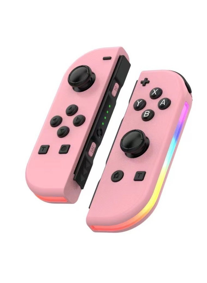 Switch Joycon Left And Right Gamepads With RGB Lights To Wake Up Vibration Glare Somatosensory Bluetooth Gamepads-Product Color:Pink  - Image 1