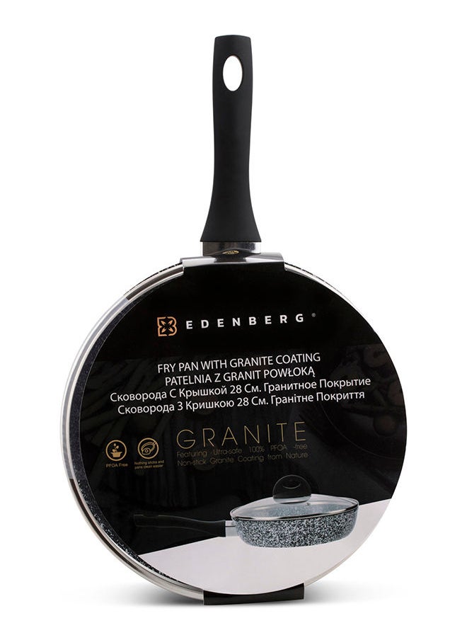 EDENBERG - 28Cm Fry Pan With Lidcoating : Ceramic-Granite Coat, Non-Stick, Pfoa Free Diameter : 20Cm - Image 1