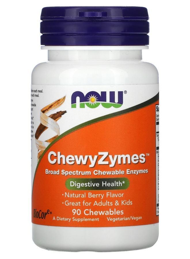 now ChewyZymes Natural Berry Flavor 90 Chewables