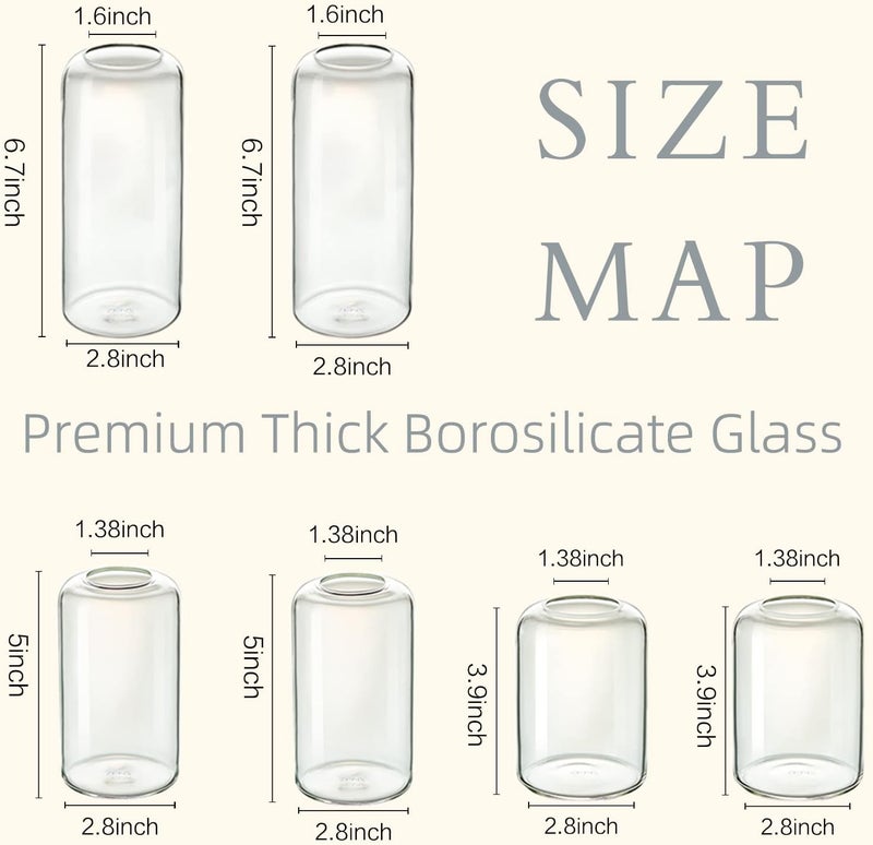 Zens Bud Vases Set of 6, Modern Small Glasss Vase for Flower Clear Bud Vases in Bulk for Wedding Centerpiece, Blown Thicker Glass Small Vase for Flowers, Wedding Party Decorative, Home Bathroom Decor - Image 4
