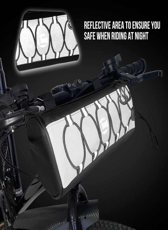 WOTOW Bike Handlebar Bag Waterproof - 2.5 L Bike Accessories Bike Bags for Bicycles, Reflective Bike Frame Bag with Shoulder Strap Removable Straps Waterproof Zipper for Cycling - Image 3