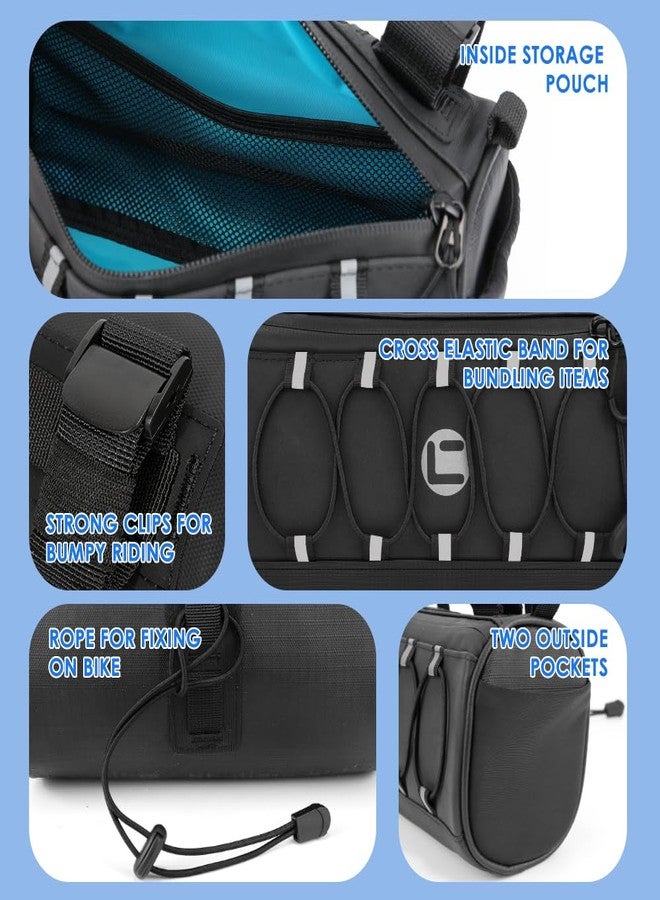 WOTOW Bike Handlebar Bag Waterproof - 2.5 L Bike Accessories Bike Bags for Bicycles, Reflective Bike Frame Bag with Shoulder Strap Removable Straps Waterproof Zipper for Cycling - Image 5