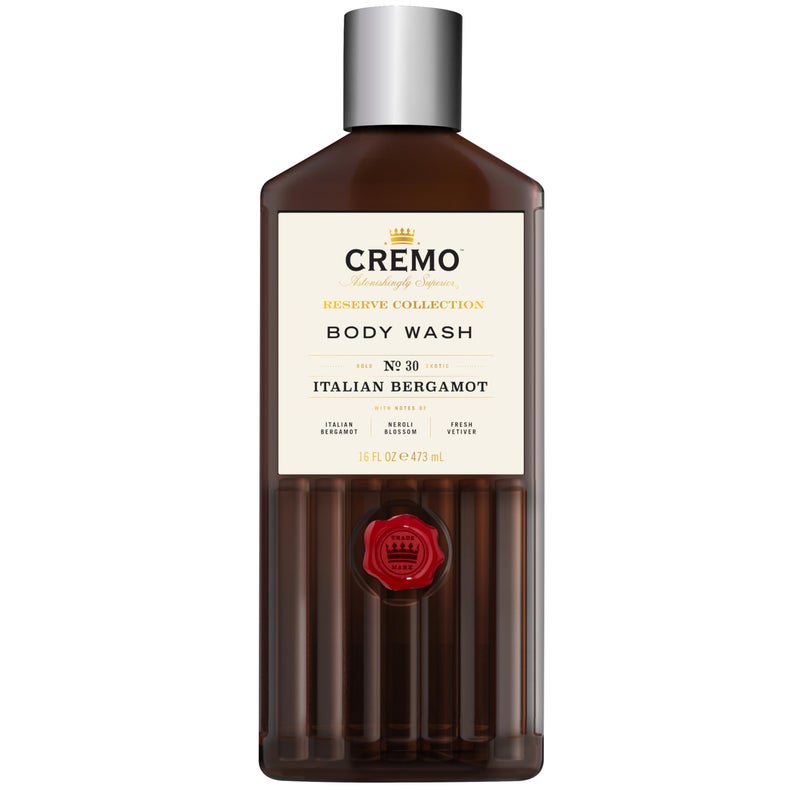 Cremo Body Wash Men, Notes of Italian Bergamot, Neroli Blossom, and Fresh Vetiver, Rich-Lathering Italian Bergamot, 16 Fl Oz - Image 1