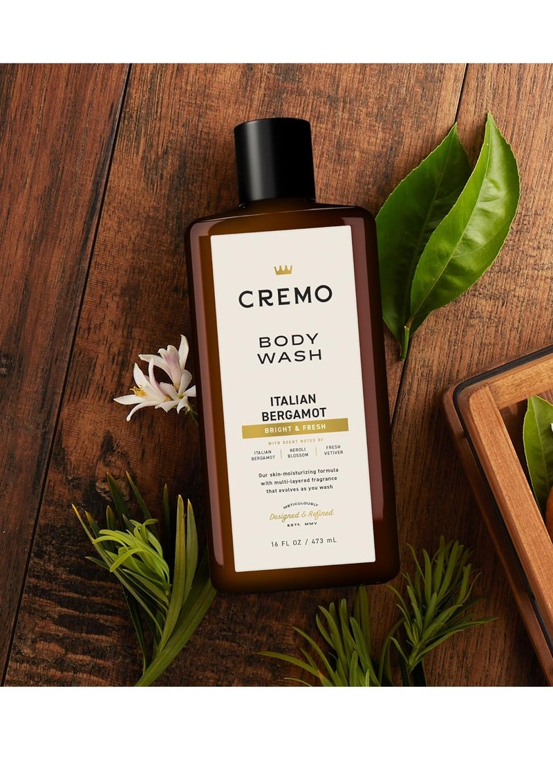 cremo - Cremo Rich-Lathering Italian Bergamot Body Wash for Men, Notes of Italian Bergamot, Neroli Blossom, and Fresh Vetiver, 16 Fl Oz - Image 1