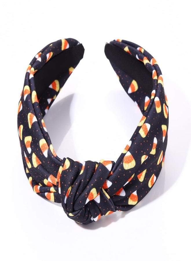YAHPERN Halloween Headband for Women Halloween Accessories Spooky Ghost Pumpkin Candy Corn Knotted Headband Gothic Top Knot Headbands halloween Outfits Holiday Party Gifts - Image 5