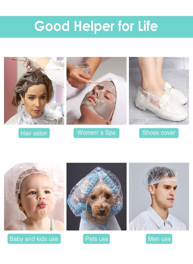 HUNCHA Disposable Shower Caps, Thick Clear Waterproof Shower Hair Cap, Bath & Bathing Accessories for Women, Men, Home, Hotel, Spa & Travel Essentials, Hair Care, Transparent, Pack of 50 - Image 5