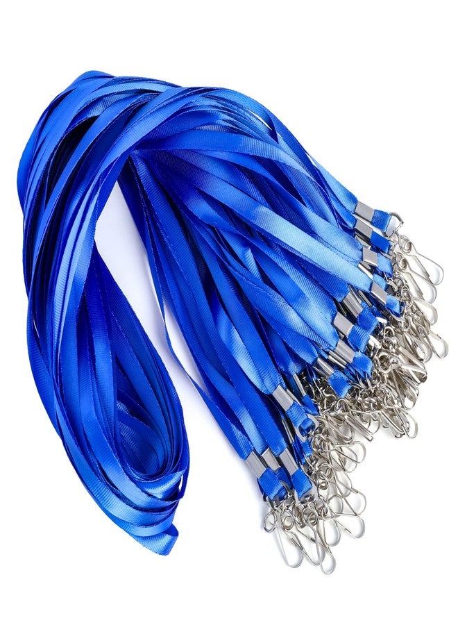 LOCONHA 50 Pack Blue lanyards Lanyards for Id Badges Lanyards Safety Badge Lanyard 18" with Swivel Hook (50, Blue) - Image 1
