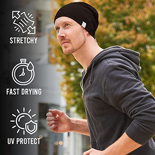 CHARM Mens & Womens Running Sports Beanie, Sweat-Wicking UV-Blocking Helmet Liner Gym Cap & Cycling Hat Khaki - Image 4