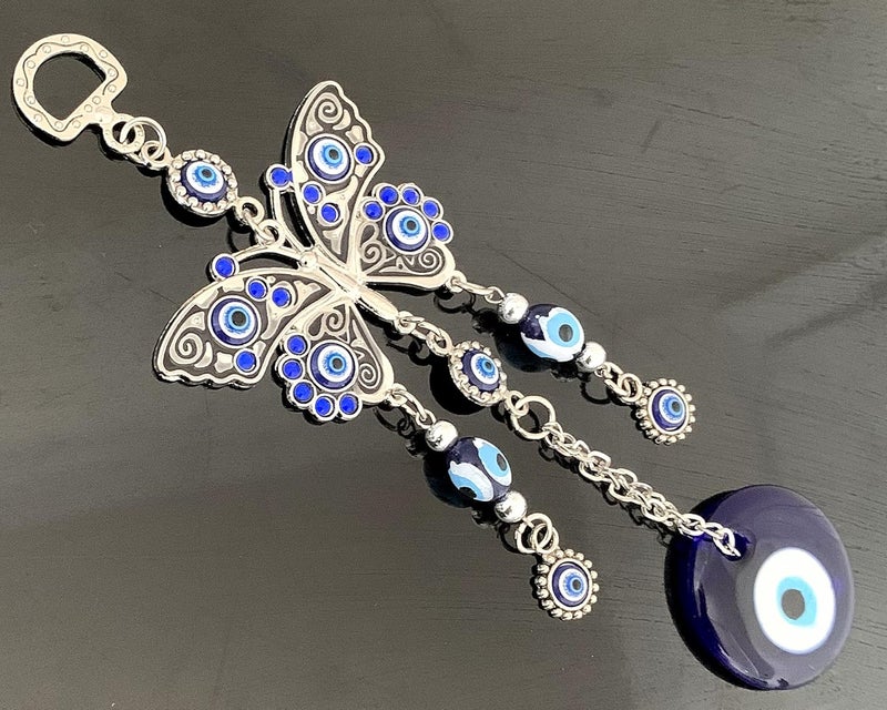 Betterdecor Blue Evil Eye Butterfly Hanging Decoration Ornament with Gift Pouch - Image 4