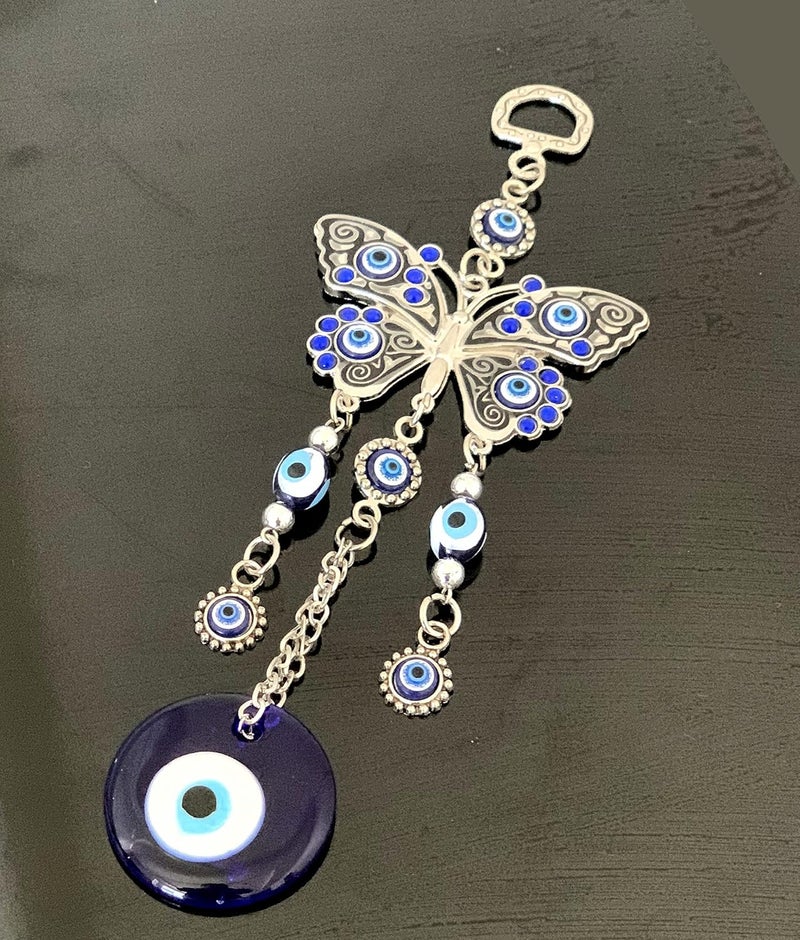 Betterdecor Blue Evil Eye Butterfly Hanging Decoration Ornament with Gift Pouch - Image 3