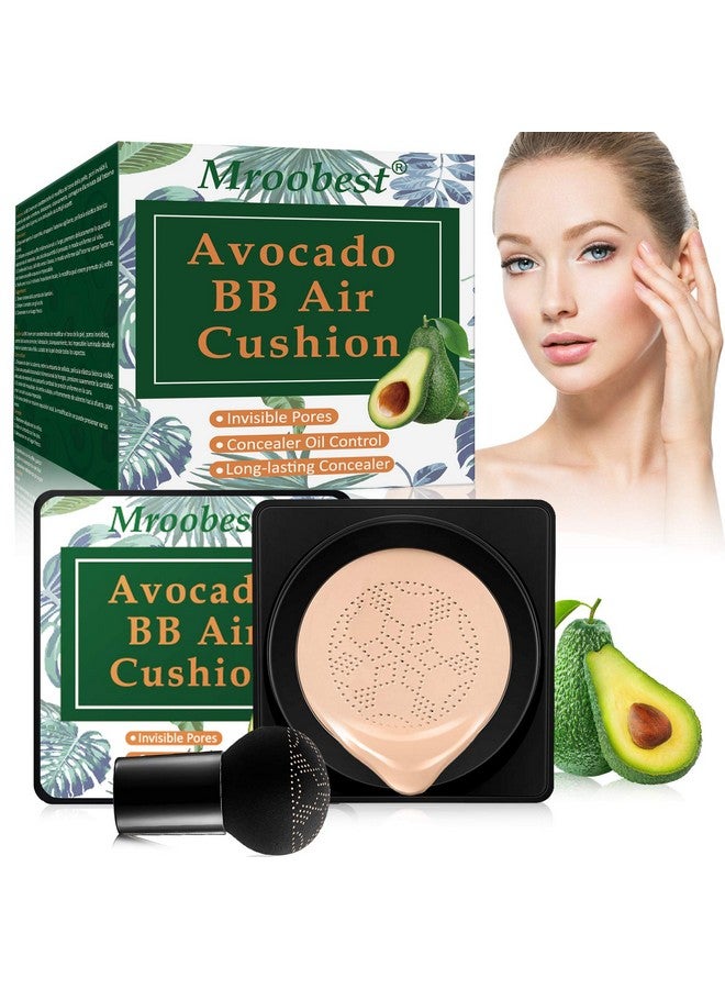 Mroobest Avocado Bb Air Cushion Cc Cream All Day Nude Foundation Even Skin Tone Makeup Base Moisturizing Easy To Apply 0.5 Fl Oz - Image 1