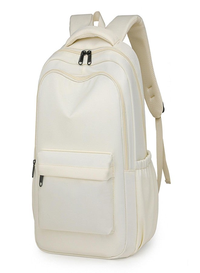 Lamprod Cute Aesthetic Backpack for School Supplies College Backpack for Teen Girls Students Laptop Bag Large Capacity Bookbags, White, Fashion Backpack - Image 2